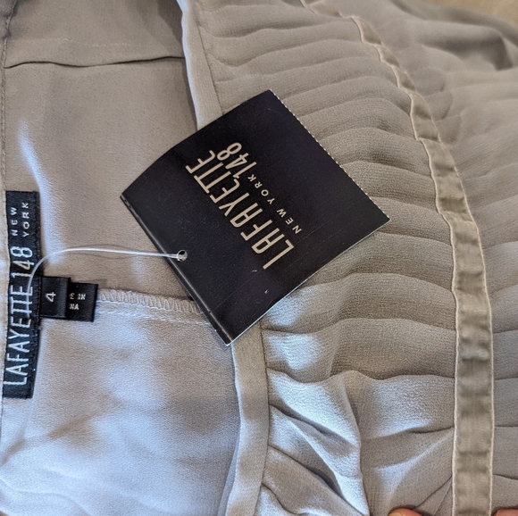 NWT Lafayette 148 Pleated Skirt w/ Velvet Size 4 - Picture 4 of 5